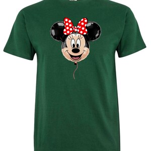 Maglietta Disney Minnie Mouse con palloncino, maglietta per viaggio a Disneyland, maglietta coordinata per le vacanze Bottle Green