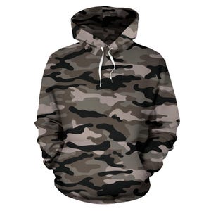 Green Camouflage Pullover Hoodie, Unisex Men&#39;s Women&#39;s Camo Hoodie, Mens Womens Camouflage Hoodie, Urban Streetwear, Army