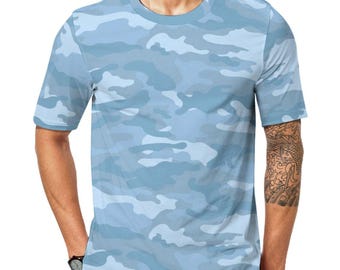 T-shirt Camouflage Bleu Fille Dunnes Stores 9-10 Ans Manches Longues - état Impeccable