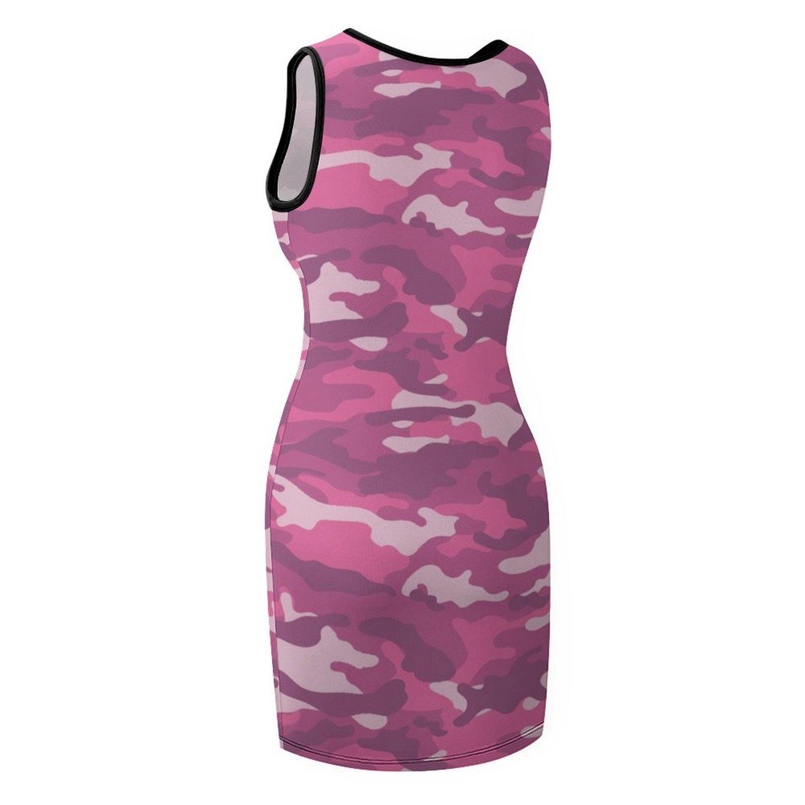 Pink Camouflage Sling Dress Women's T-Shirt, Women's Camo Dress, Womens Camouflage Dress, Urban Streetwear, Army