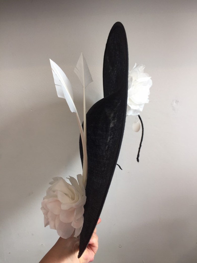 Large black mother of bride saucer hat