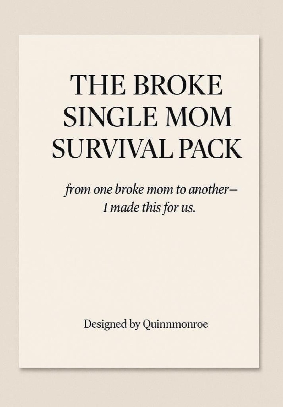 The Broke Single Mom Survival Pack - Budget Printable - Grocery List ...