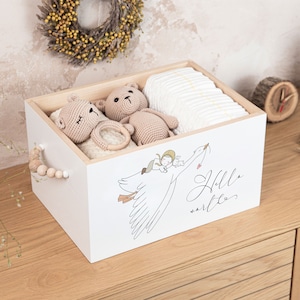 Baby-Dusche-Geschenk-Korb, Baby-Dusche-Geschenk für Kinderzimmer, Windel-Geschenk-Box, Toilettenartikel-Geschenk-Aufbewahrung, Geschenk-Box für Baby-Bücher, Box für Spielzeug