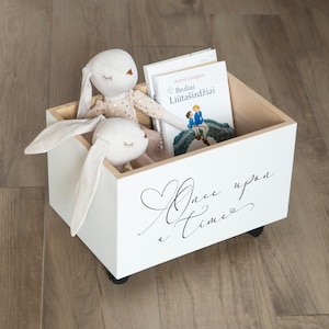 Il était une fois un livre / Corbeille / Rangement de livres / Rangement de jouets / Bibliothèque / Décoration de chambre d'enfant / Cadeau pour baby shower / Cadeau de Noël