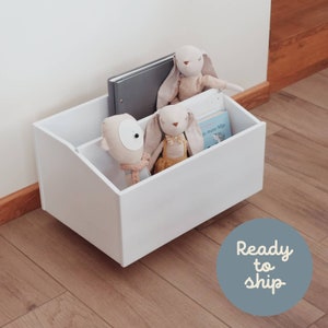 Librería Montessori, Estantería para niños, Almacenamiento para juguetes, Caja de libros sobre ruedas, Librería para niños pequeños, Caja de libros de madera, Regalo de ratón de biblioteca