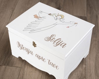 Personalized Baby Keepsake Box: Handmade Wooden Memory Box