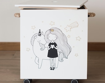 Scatola per giocattoli in legno di frassino personalizzata: contenitore per la cameretta dei bambini in stile scandinavo