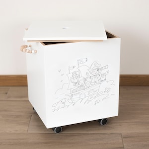 Holzbox, Spielzeugkiste Holz, Spielzeugkiste, Kinderzimmer Deko, Spielzeugkisten, Geschenke, Taufe, Geburt, Gepersonaliseerd en handbeschilderd