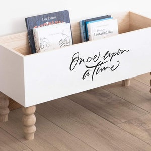 Once Upon a Time boekendoos, inrichting kinderkamer, boekenbak, babycadeau, speelgoeddoos, boekenopberger, kinderkamer, boekendouche, kinderboekenkast gepersonaliseerde doos