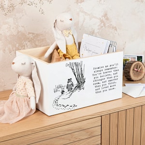 Promise Me You'll Always Remember, Classic Winnie the Pooh Book Box With Quote, Children's room decor, Classic Pooh Nursery Decor