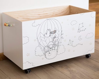 Wooden Toy Box, Storage box, Scandinavian nursery, Modern Toy Box, Montessori Toy Box, Big Toy Chest, Montessori Furniture, Kids Furniture