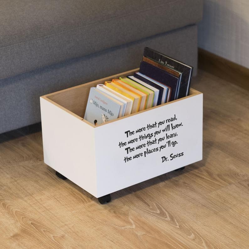 Book Box Wooden Nursery Storage Box for Books Baby Shower Etsy