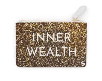 Una pequeña cartera con humor, para personas espirituales, un alma rica, riqueza interior Mini Clutch Bag