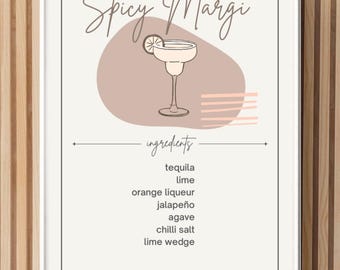 Spicy Margi Wand Kunst | Moderner Barwagen Dekor (Digitaler Download)