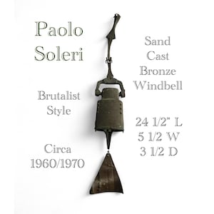Vtg Paolo Soleri Brutalist Style Cast Bronze Windbell Bell Circa 1960s/70s