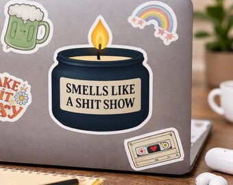 Funny Candle Sticker, Sarcastic Laptop Decal, Humorous Vinyl Label