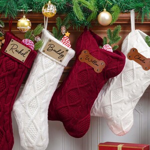 2025 Christmas stocking Engraved Leather Patch Stockings,Personalized Pet Stocking,Christmas Family Stocking,Christmas Family Gift,Xmas Deco