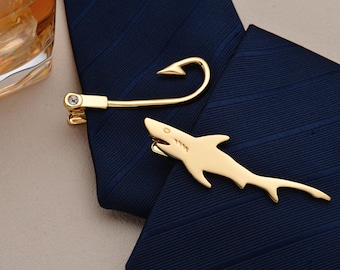 Alfiler de corbata con forma de pez, pasador de corbata para hombre, regalo para amantes de la pesca, pasador de corbata, regalo para bodas de hombre, regalo para padrinos de boda, regalo para papá, regalo para novio