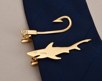 Men's Tie Bar, Fish-shaped Tie Clip, Gift for Dad, Best Dad Gift, Groomsman Gift, Wedding Party Gifts, Gift for Boyfriend