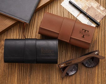 Custom Mens Sunglasses with Leather Case,Personalized  Wedding Party Gift,Groomsmens Gift, Sunglasses case,Best Man Gift,Bachelor Party Gift