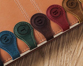 Personalized Leather Magnetic Bookmark,Leather Bookmark,Custom Name Bookmark, Initials Leather Bookmark, Book Lover Gift,Gift For Him