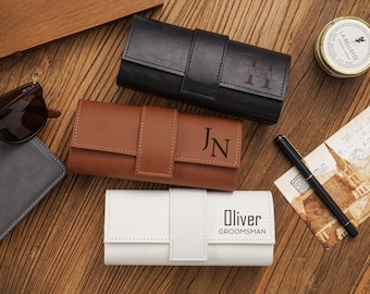 Personalized Mens Sunglasses with Leather Case,Custom Groomsmens Gifts,Retro Sunglasses case,Best Man Gift,Bachelor Party Gifts
