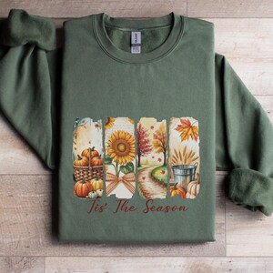 Tis the Season Fall Sweatshirt, Pumpkin Fall Sweater, Autumn Cozy Shirt, Thanksgiving Shirt, Fall Vibes, Womens Fall Outfit