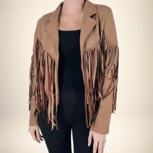 Women’s Brown Suede Fringe Jacket | Vintage 70s Suede Western Jacket | Genuine Soft Suede leather Coat | Handmade Winter Outerwear |
