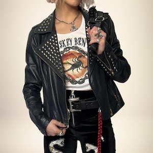 Studded Faux Leather Moto Jacket: Punk Rock Biker Style