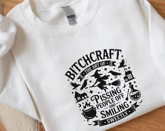 Funny Witchy T-Shirt – Bitchcraft Sarcastic Halloween Tee