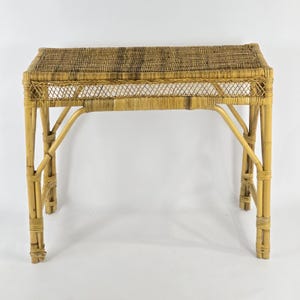 Vintage Bamboo and Rattan Vanity/Console Table