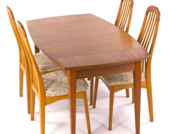 Benny Linden Design 4 Dining Chairs with Coordinating Wood Table MCM Set