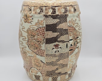 Vintage Hand-Painted Satsuma Style Garden Stool