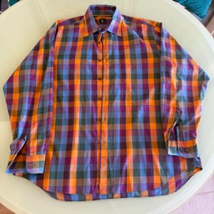Robert Talbott Men&#39;s Multicolor Plaid Long Sleeve Shirt