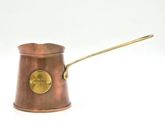 Vintage Copper Cider Measure 0.50L Tavern Dipper with Brass Accents & Handle