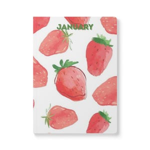 January Strawberry Journal - Start the new year fresh with this cute strawberry-themed softcover journal!