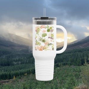 Floral Insulated Travel Mug, 40oz | Stylish Drinkware for Outdoor Adventures, Gift for Nature Lovers, Coffee Travel Mug, Eco-Friendly [...]