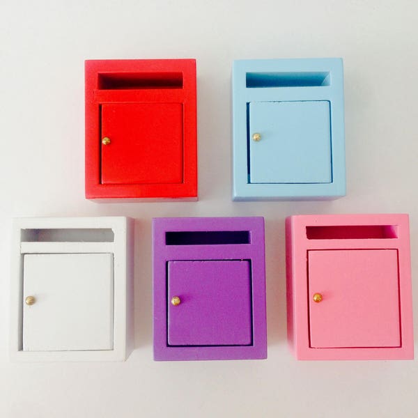 Miniature wooden elf / fairy mail box in various colours