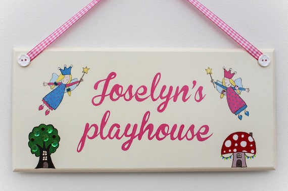 Personalised Wooden Door Signs for Kids with Enchanting Fairy