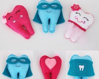 Tooth fairy pillow with pocket for lost tooth and coin - tooth fairy gift - tooth keepsake