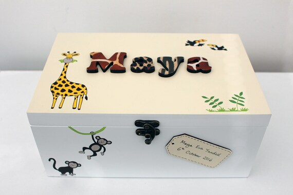Personalised Keepsake Box Customized Jungle Wooden Box Etsy