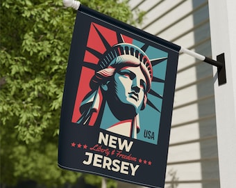 Statue of Liberty New Jersey Garden Flag | House Banner, Patriotic USA Decor