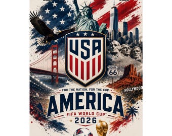 USA Soccer World Cup 2026 Poster Matte Vertical Poster | America Collage
