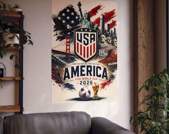 USA America FIFA World Cup 2026 Poster | Matte Vertical Print
