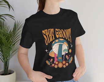 CAMISETA RETRO Psicodélica Camiseta Stay Groovy: Camiseta Gráfica Estilo Años 70