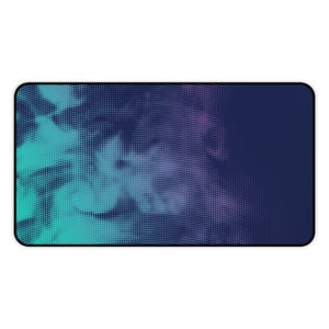 Alfombrilla de escritorio color verde azulado a índigo ahumado / Alfombrilla de ratón Vaporwave con degradado