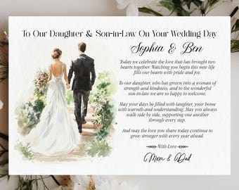 Personalized Wedding Card for Daughter and Son-in-Law, Custom Wedding Gift, Newlywed Gifts from Parents