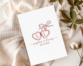 Tarjeta de aniversario personalizada para pareja, tarjeta de boda personalizada, ideas románticas para recuerdos de novios.