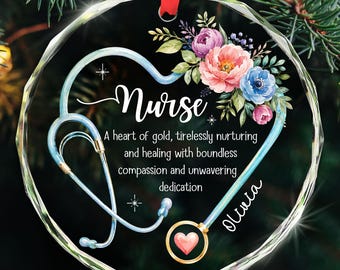 Personalized Nurse Christmas Ornaments, Custom Nurse Thank You Ornament, Appreciation Xmas Gift for Nurses