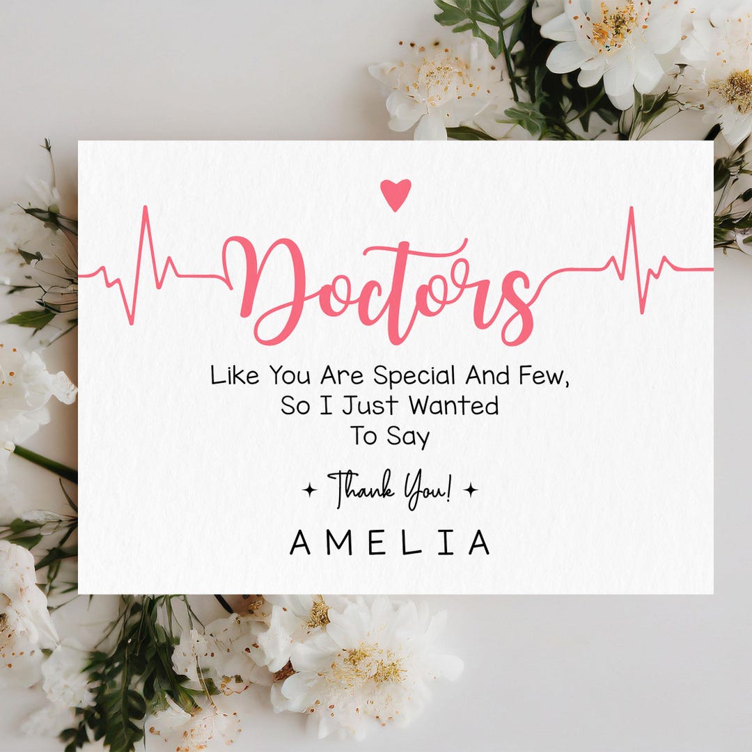 Personalized Doctor Thank You Card, Doctors Day Appreciation Cards ...